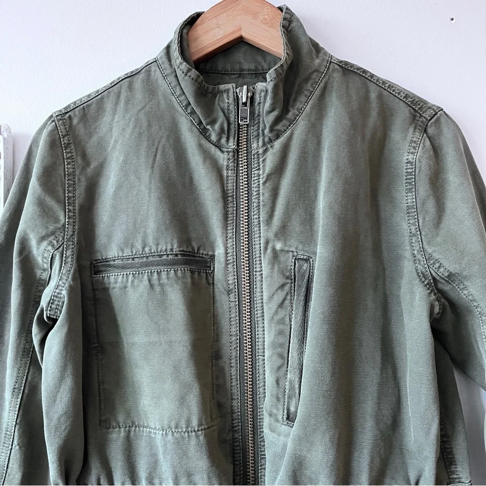 Melrose And Market Casual Green Cotton Utility Women’s Jacket Size S